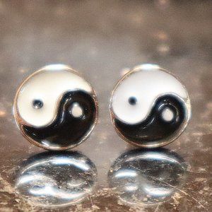 Brand New Ying Yang Stud Earrings